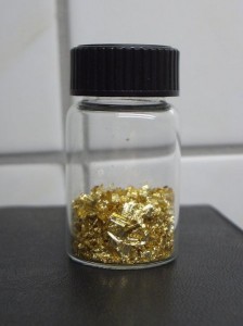 gold leaf in jar