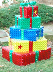 stack of multicolored presents