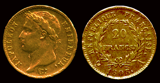 Gold franc coin