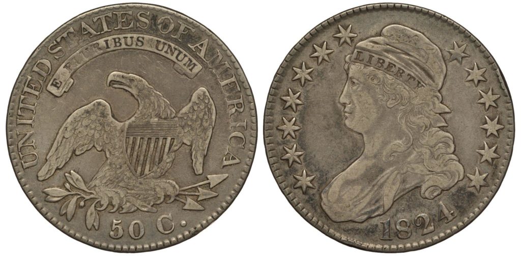 United States coin half dollar 1824
