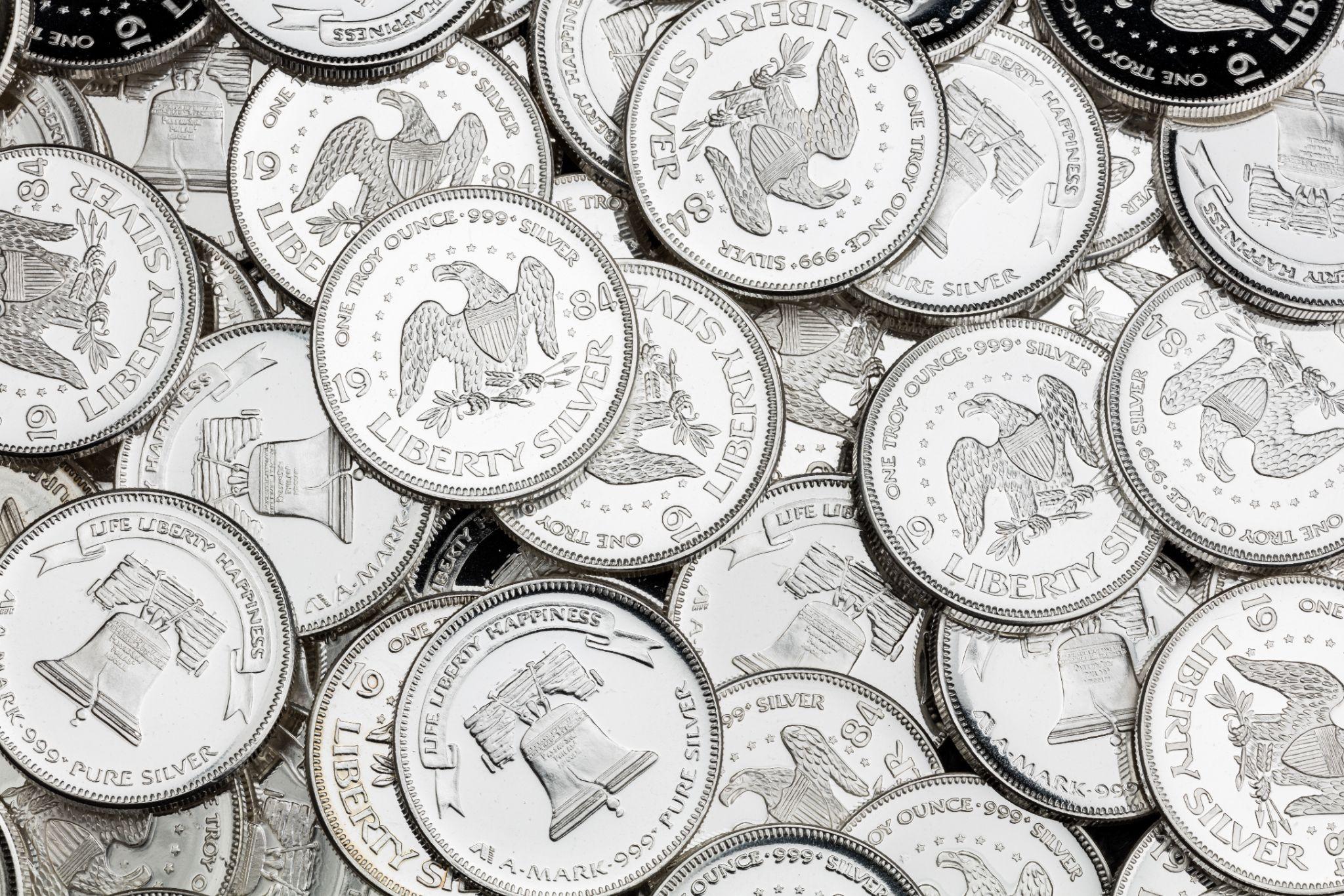 American silver eagle coins.