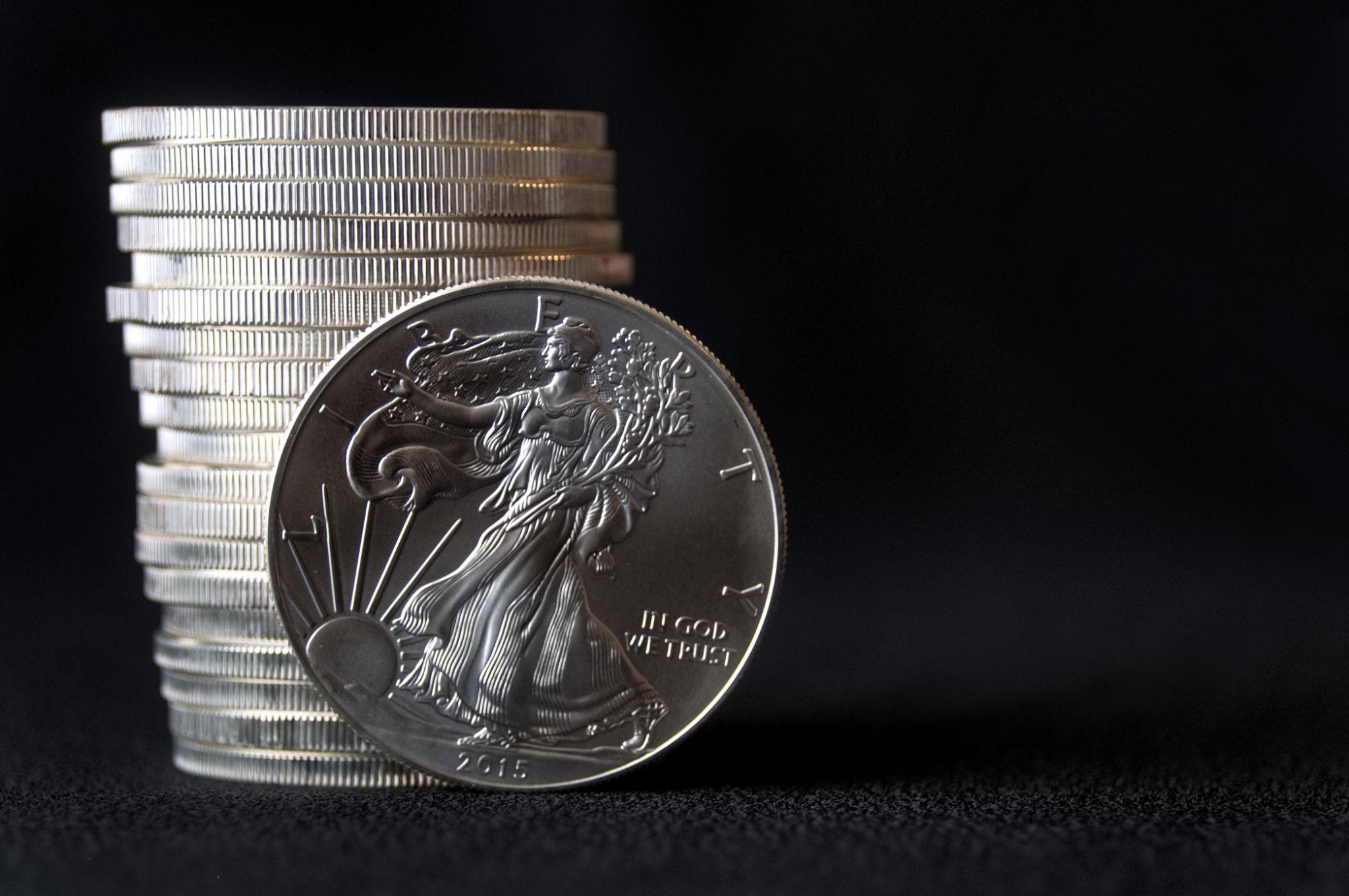 An American Silver Eagle coin