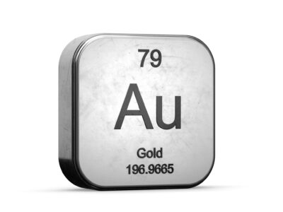 Gold element from the periodic table series.