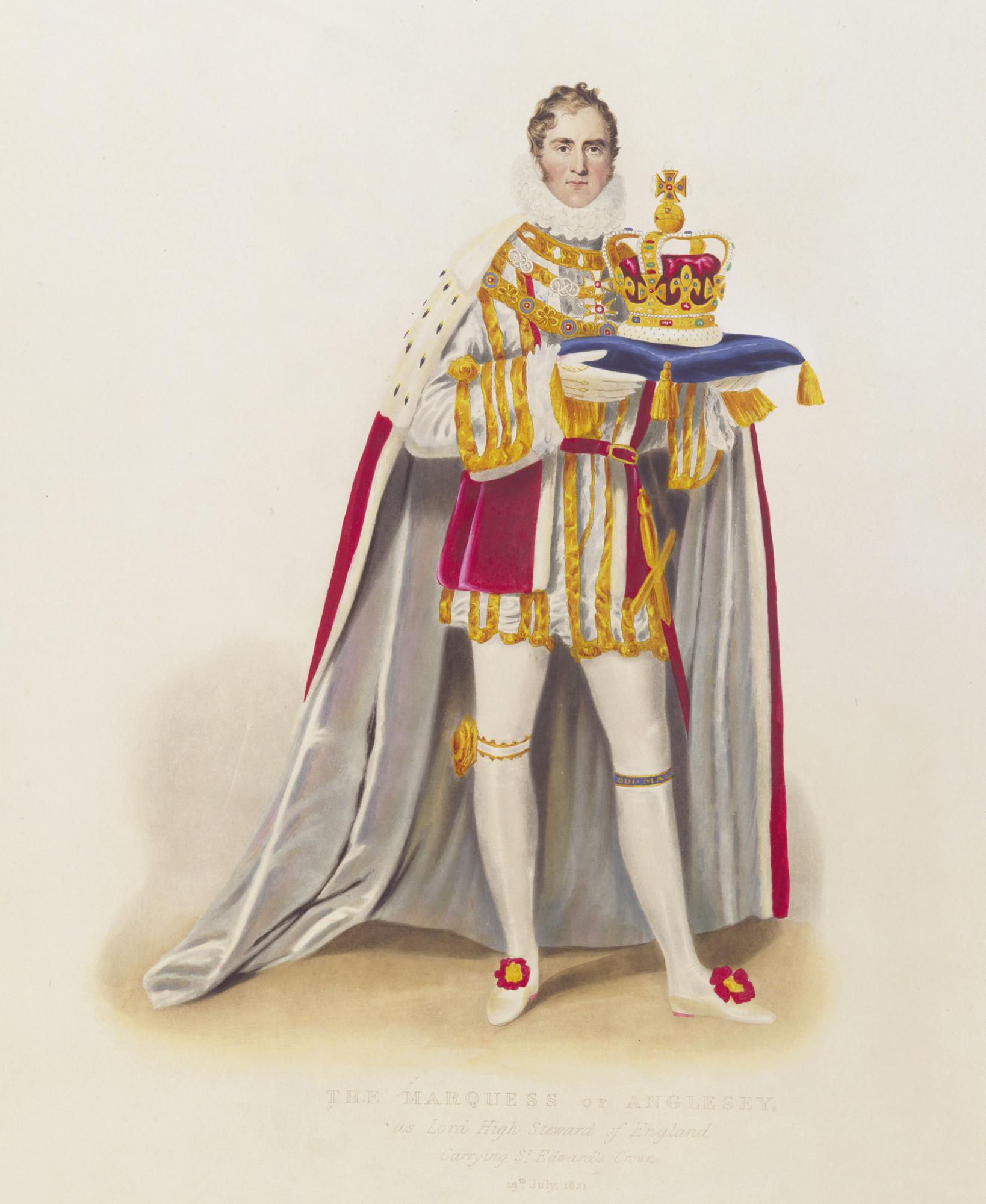Marquess of Anglesey carrying St Edward's Crown.