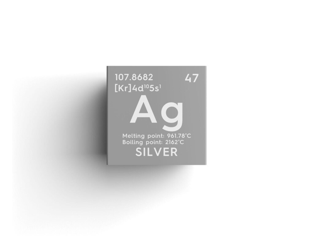 Element symbol for silver. 